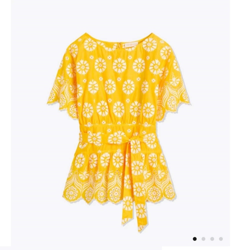 Tory Burch 4 Embroidered Eyelet Top - Sunlight
